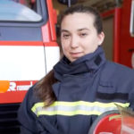 Sabrina, bombera de Magdalena en la TV Pública